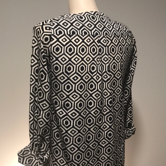 GAP navy/white geometric long sleeve dress ▪️sz XS - Picture 7 of 8